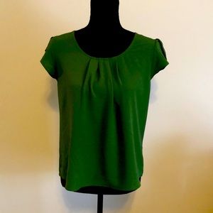 Mine women top Teal-green med NWT flutter-sleeve Bow-tie back